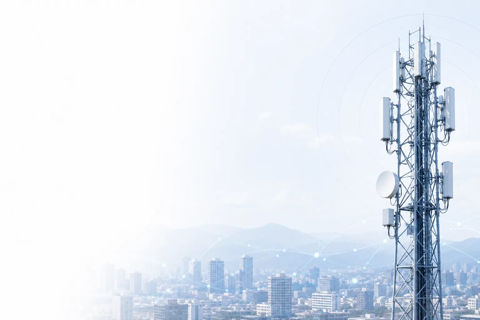 5G cell site tower overlooking the Las Palmas skyline